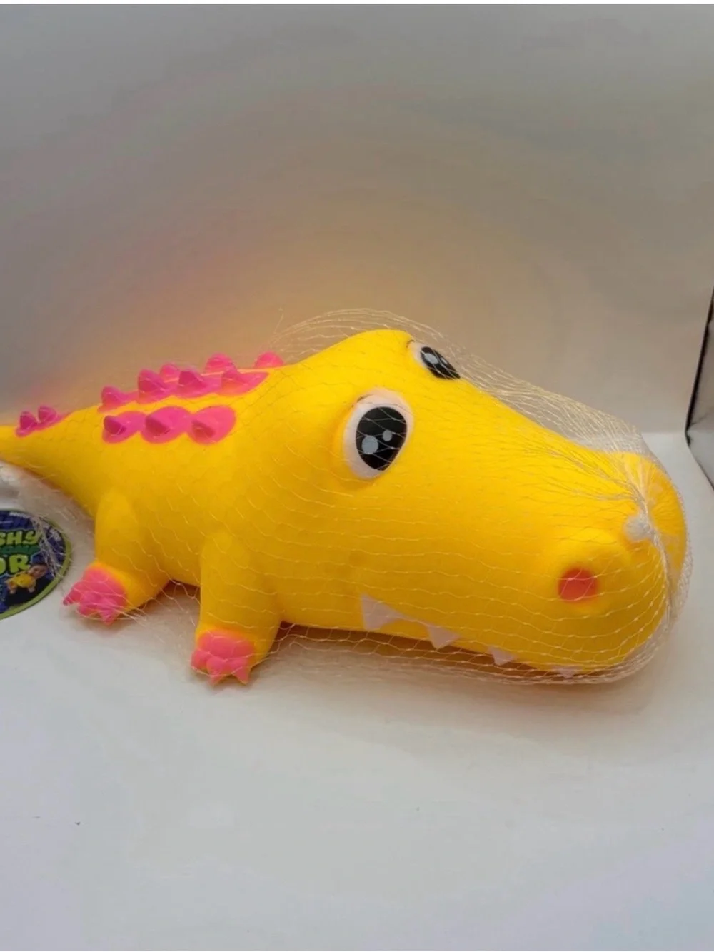 Yellow & Pink Crocodile Bath Toy